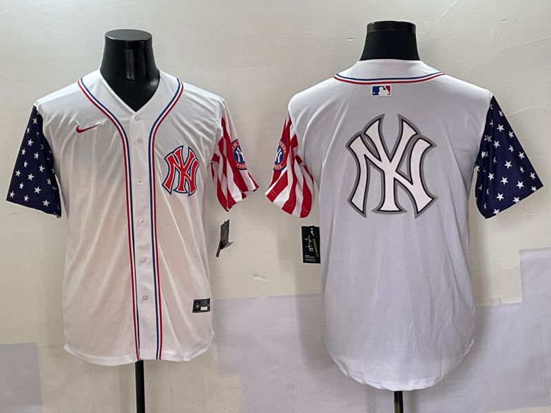 Men New York Yankees Blank White a generation of national flags Jointly Name 2025 Nike MLB Jersey style 28